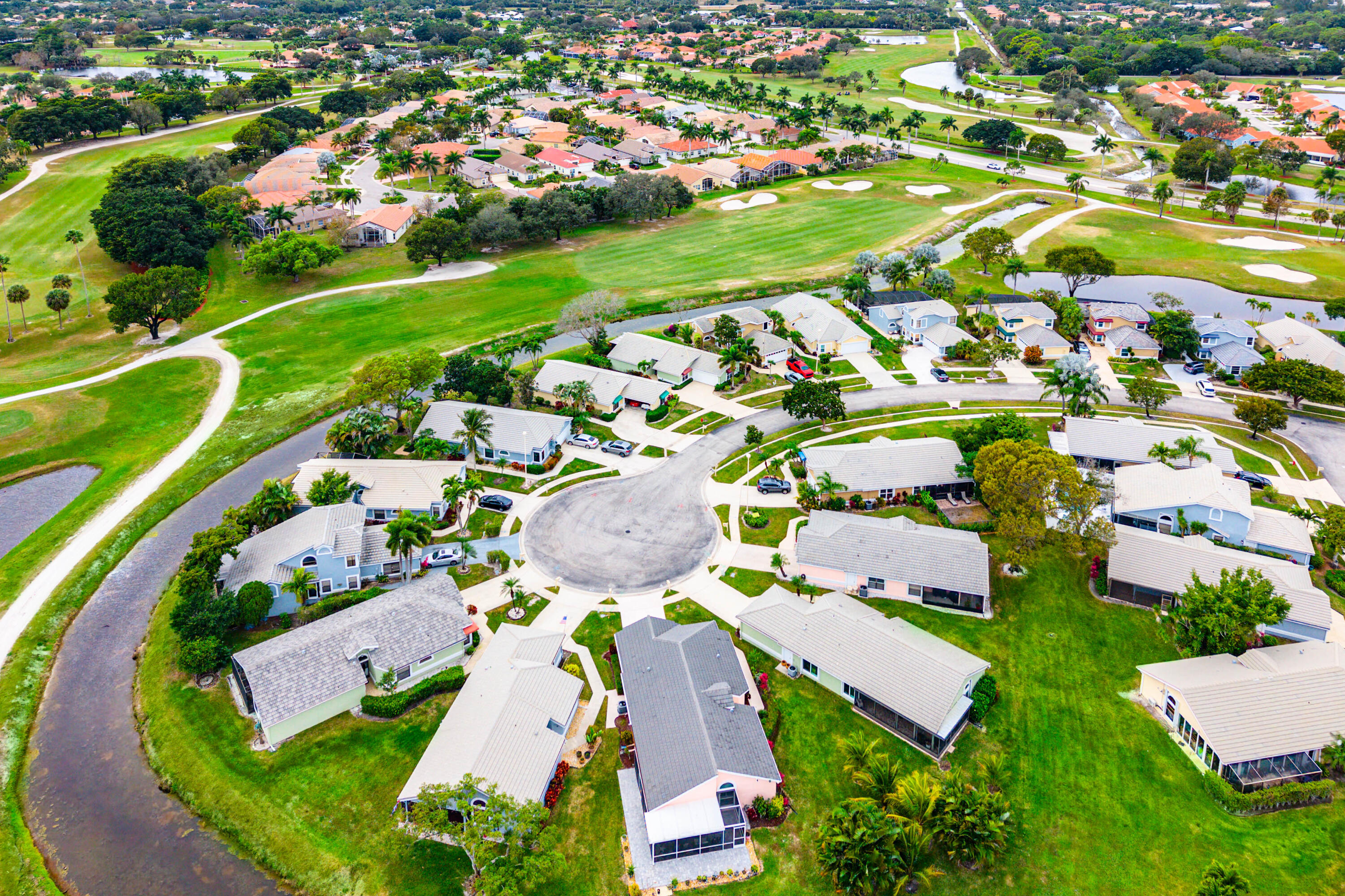 6249 Beaconwood Road Lake Worth, FL 33467 - Photo 40 of 46 an aerial view of residential houses with outdoor space and street view