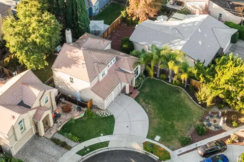 an aerial view of a house