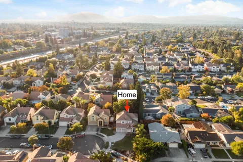 an aerial view of multiple house