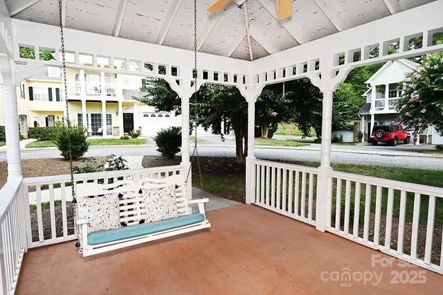 a view of a building with a porch