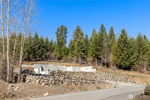 a view of a yard with trees