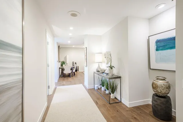 a very nice looking room with wooden floor