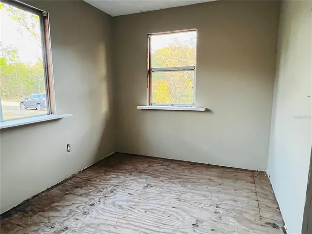an empty room with a window