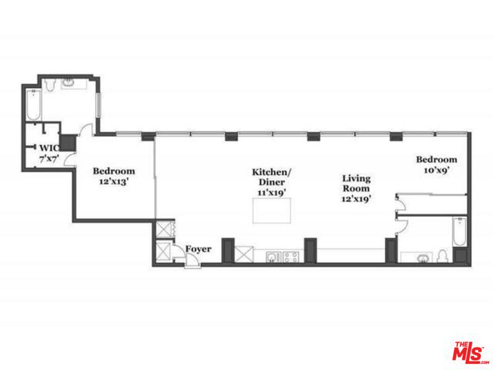 460 South Spring Street, Unit 1005 Los Angeles, CA 90013 - Photo 3 of 46 a picture of a floor plan