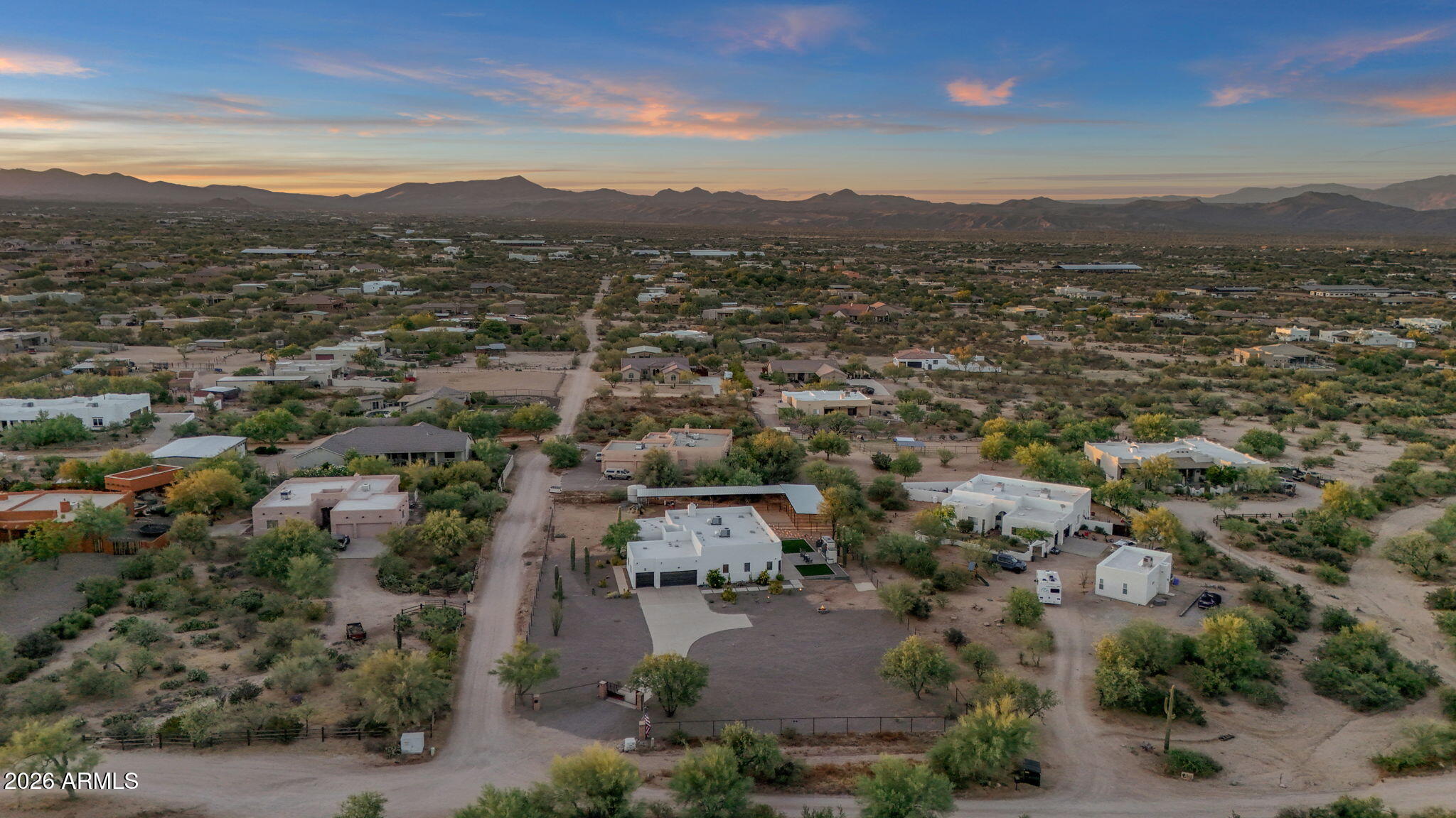 14604 East Peak View Road Scottsdale, AZ 85262 - Photo 41 of 55 an aerial view of residential houses with outdoor space and trees