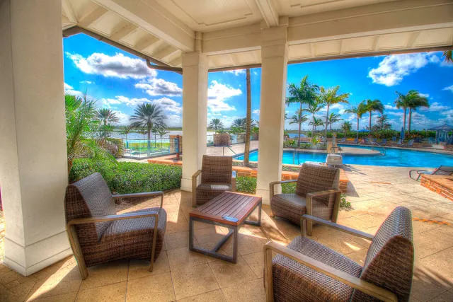 a outdoor living space with furniture and garden view