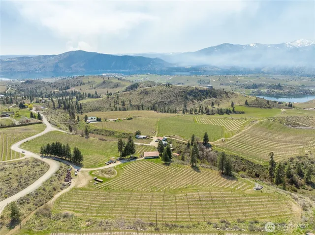 a view of a lake with mountain