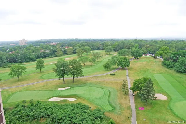 a view of a lake with a yard
