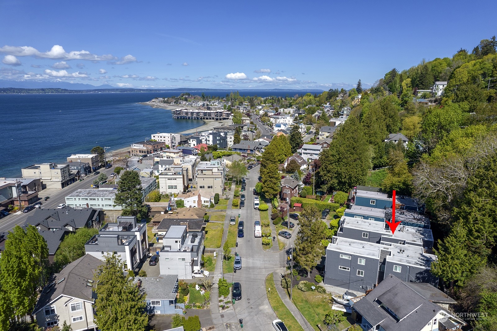 4118 58th Place Southwest, Unit 2 Seattle, WA 98116 - Photo 2 of 23 an aerial view of residential houses with outdoor space