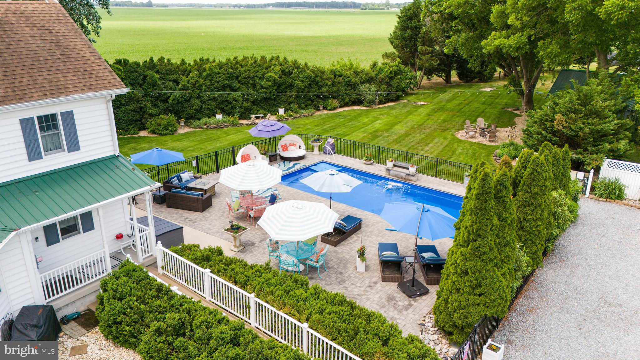 26285 Broadkill Road Milton, DE 19968 - Photo 45 of 98 Top-Down Aerial of Pool Oasis
