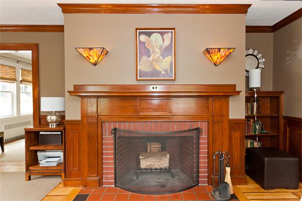 82 Cutter Hill Road Arlington, MA 02474 - Photo 5 of 14 a close view of a fireplace with wooden floor