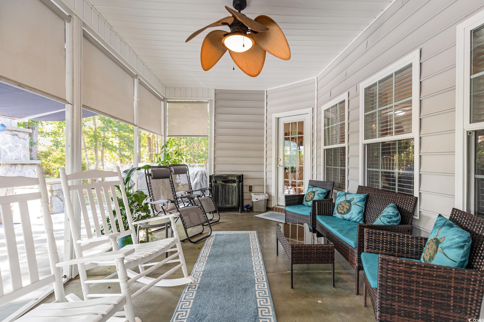 281 Marsh Tacky Loop Myrtle Beach, SC 29588 - Photo 30 of 39 Sunroom / solarium with ceiling fan and wood ceili