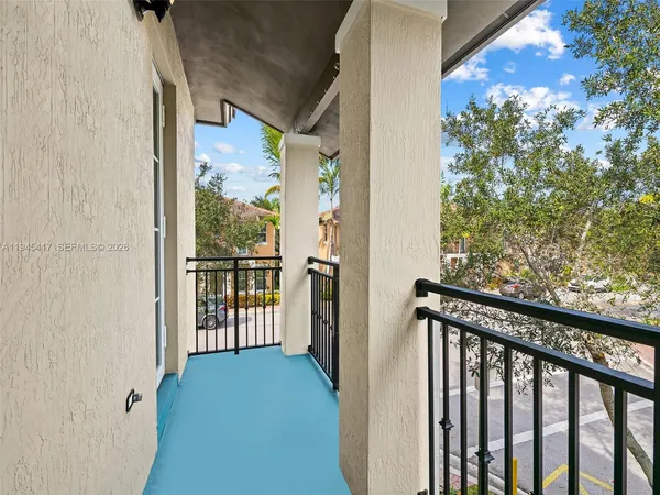 a view of a balcony