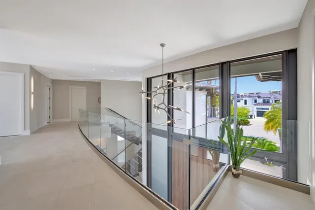 a view of a lake with houses in background