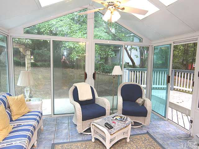 1608 Stonehurst Road Raleigh, NC 27607 - Photo 6 of 23 Just off the kitchen is the wonderful 4 season sunroom! A wonderful and permitted space to relax and enjoy nature.