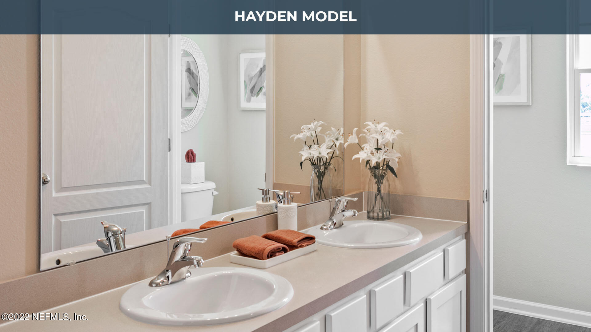 12648 European Beech Road Jacksonville, FL 32218 - Photo 13 of 37 a bathroom with a sink and a mirror