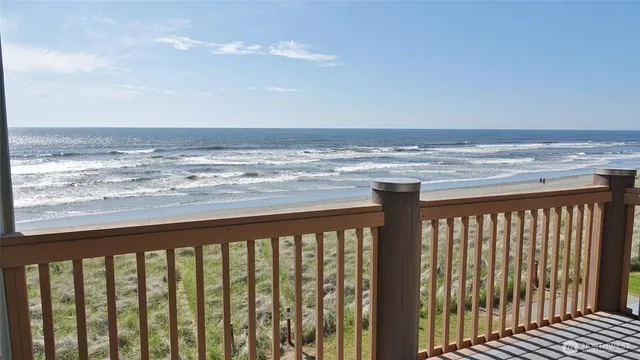 a view of ocean from a balcony