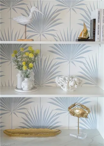 a view of a chandelier in a house