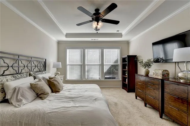 a bed room with a bed and a television