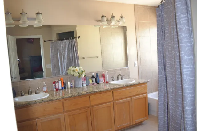 a bathroom with a shower