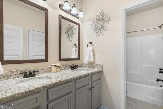 a living room with furniture and a couch