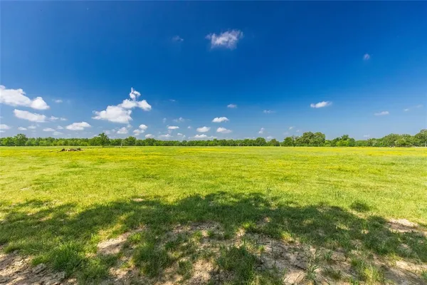 a view of a lake with a big yard