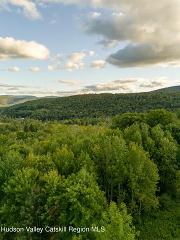a view of a city and mountains