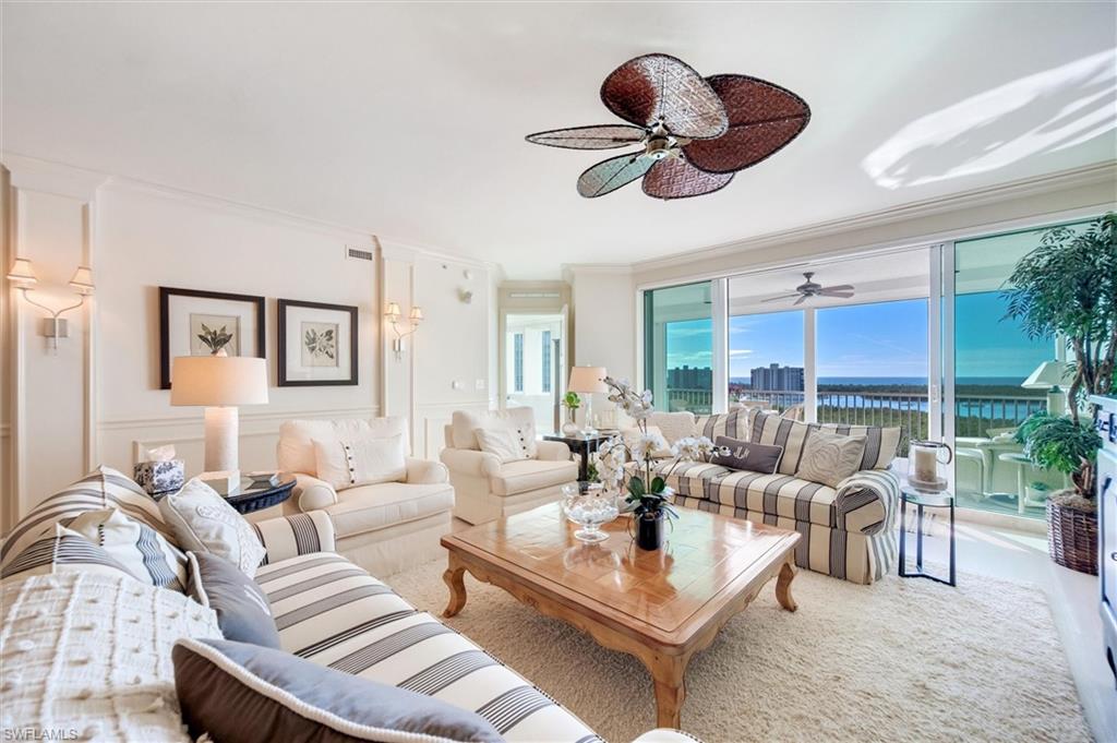 265 Indies Way, Unit 802 Naples, FL 34110 - Photo 3 of 50 a living room with furniture kitchen view and a large window