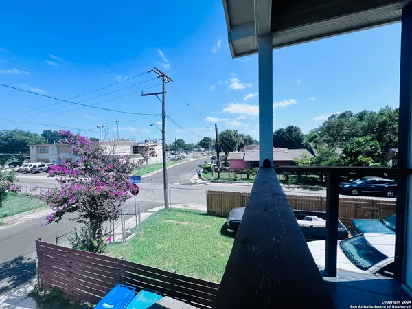 a view of an outdoor sitting area