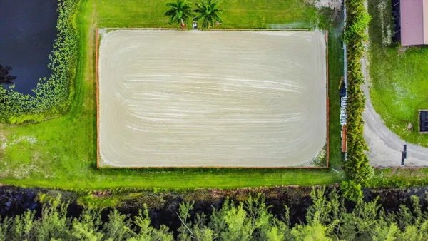 an aerial view of a house