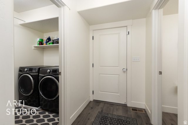 1713 South Windemere Road Santaquin, UT 84655 - Photo 21 of 40 Dedicated laundry area featuring built-in shelving, wood-finish flooring, and crisp white trim