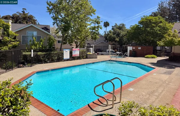a view of a swimming pool with a lounge chairs