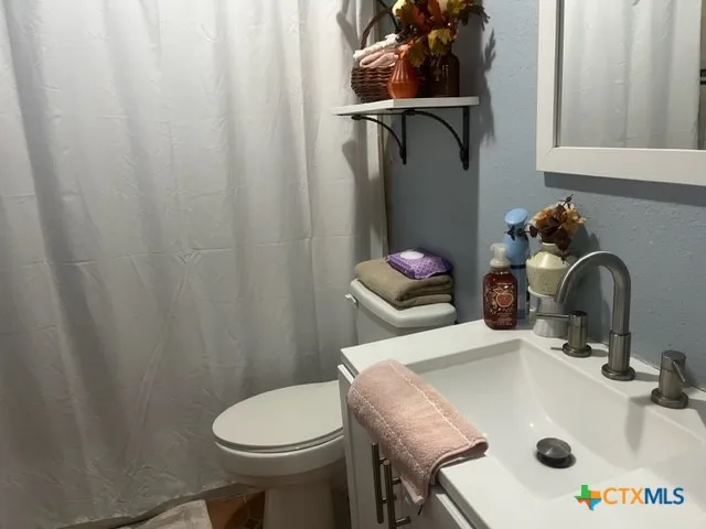 a bathroom with a sink and toilet