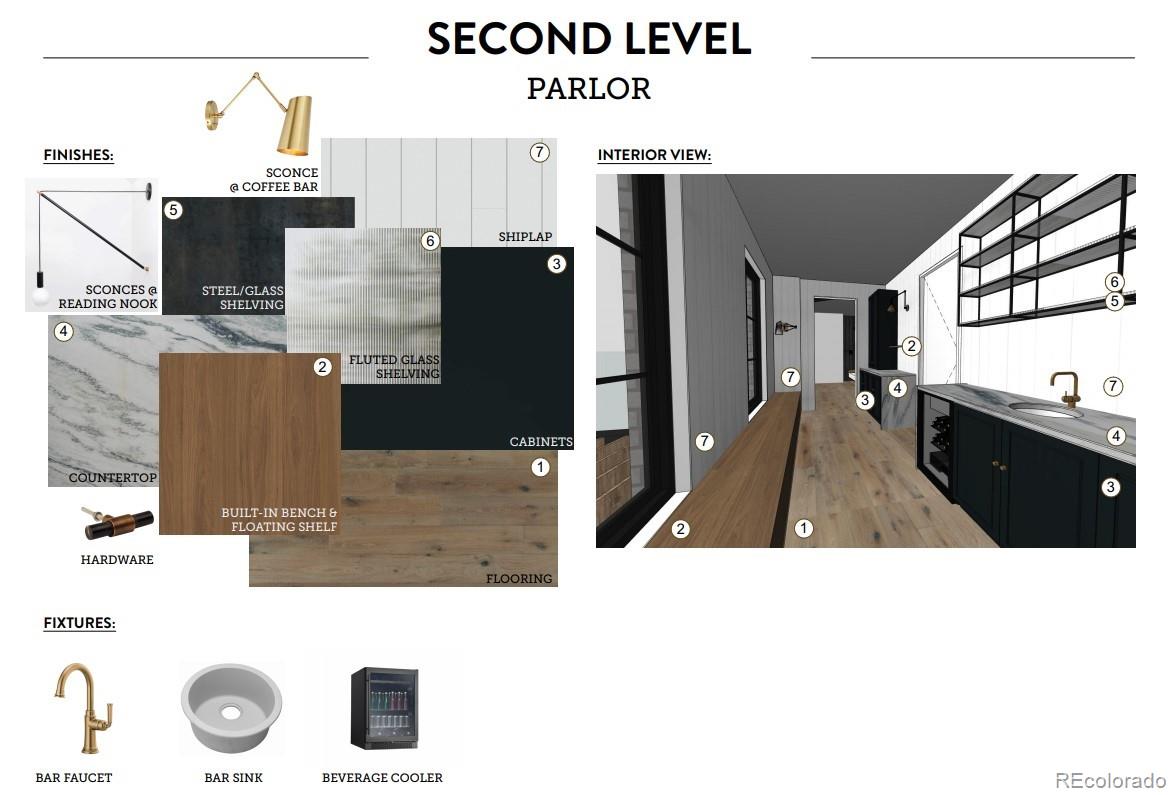 3239 Robb Street Wheat Ridge, CO 80033 - Photo 13 of 22 a upper view of a kitchen with kitchen island a sink a stove and a refrigerator