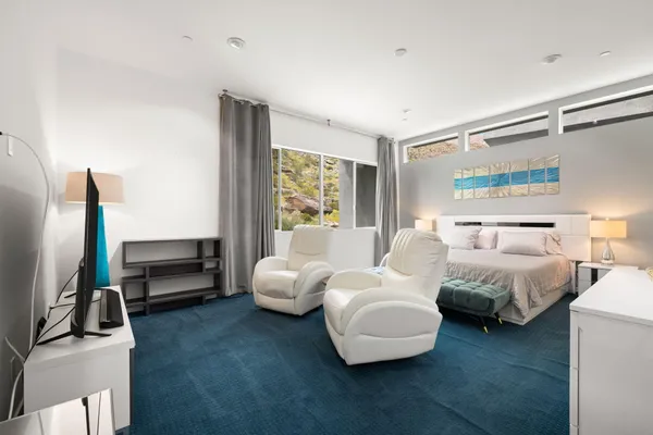 a view of a livingroom with furniture