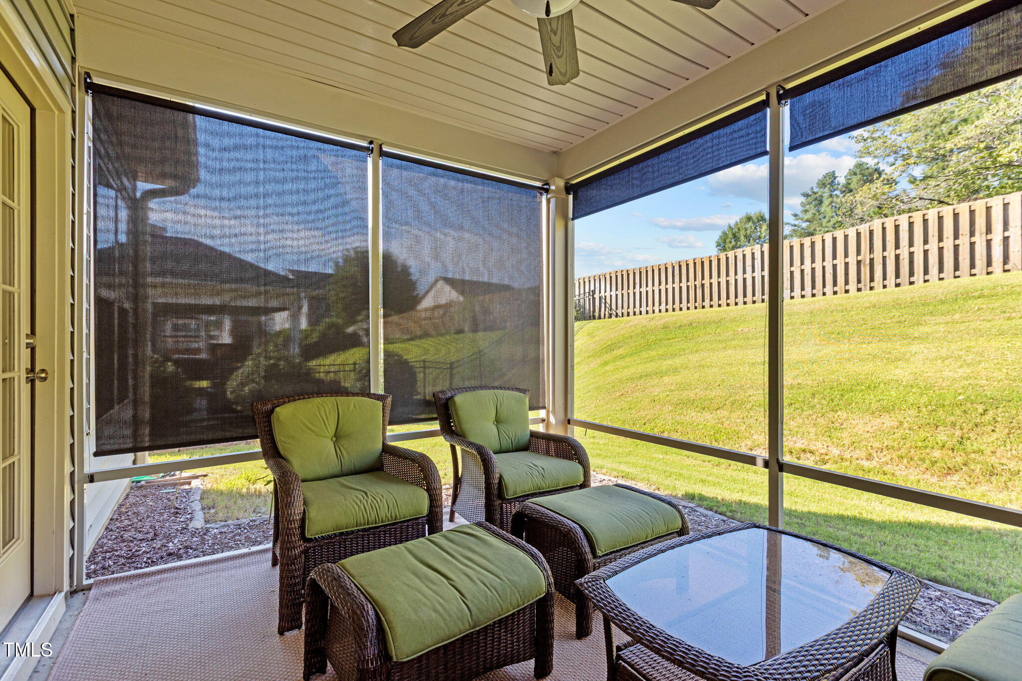 3412 South Beaver Lane Raleigh, NC 27604 - Photo 11 of 30 a balcony with furniture and a potted plant