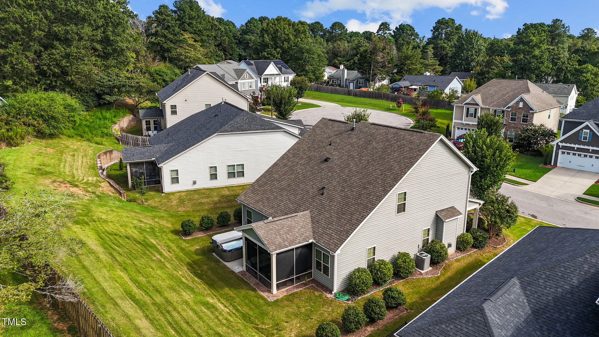 3412 South Beaver Lane Raleigh, NC 27604 - Photo 30 of 30 an aerial view of a house with a garden