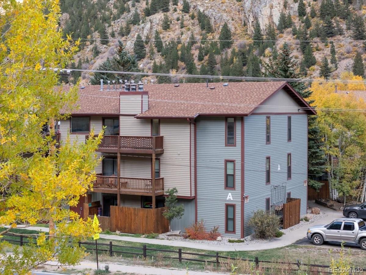 1890 Argentine Street, Unit 303 Georgetown, CO 80444 - Photo 15 of 22 a front view of a house with a garden