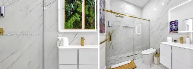 a bathroom with a sink and mirror