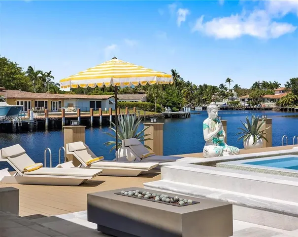 a view of swimming pool with outdoor seating