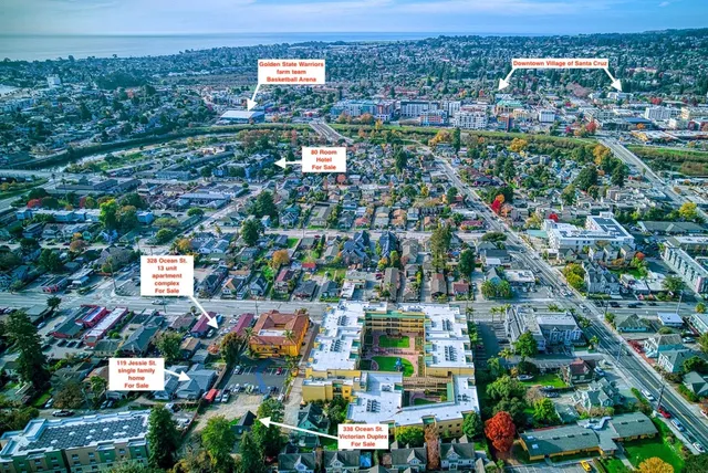 an aerial view of a city