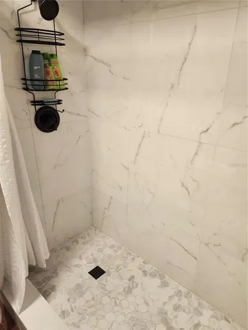 a bathroom with a shower