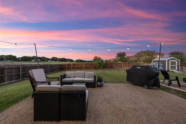 a view of a lake with a big yard