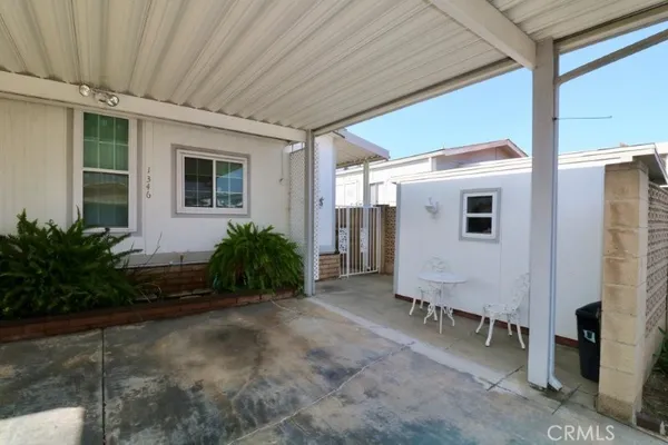 a potted plant sitting in front of a house