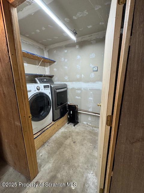 12078 Creek Road Clarks Summit, PA 18411 - Photo 13 of 20 a view of a hallway with washer and dryer