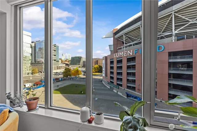 a view of living room with balcony