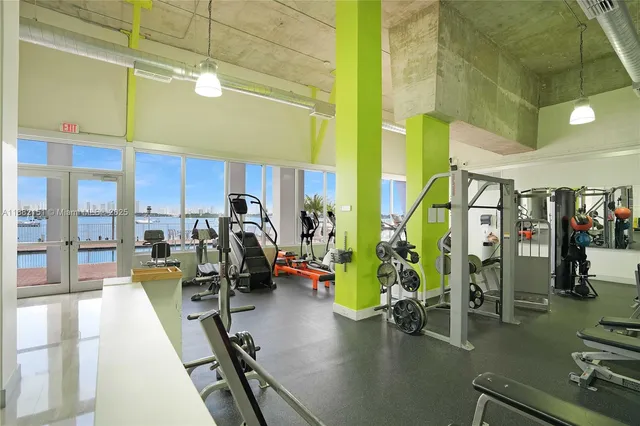 a view of a swimming pool with a lounge chair
