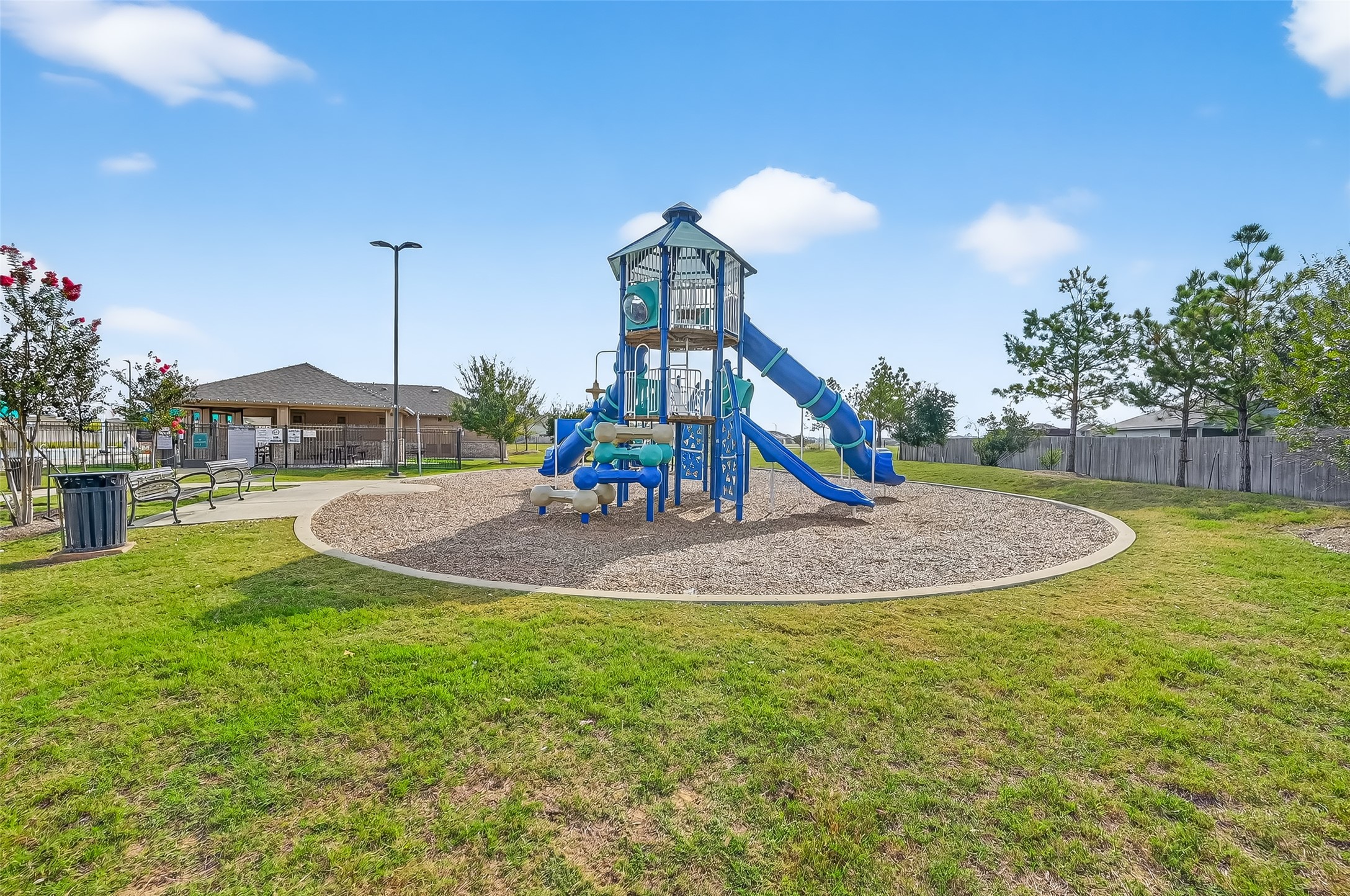 23511 Treeline Bluff Trail Spring Spring, TX 77373 - Photo 36 of 41 a view of a swimming pool with a slide