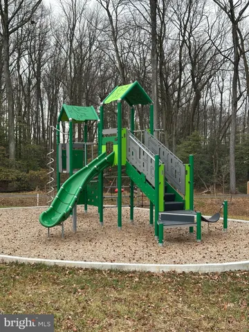 a view of a park with slide