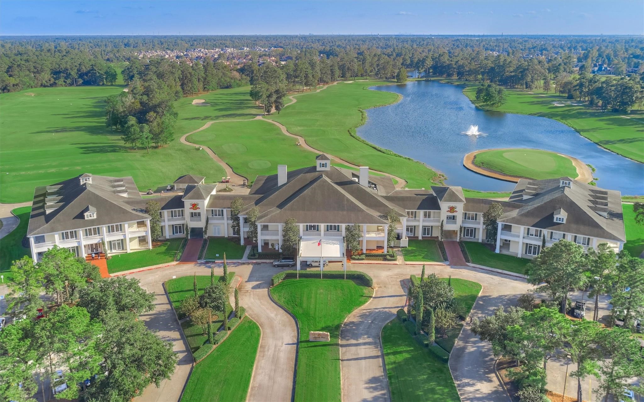 7938 Wooded Way Drive Spring, TX 77389 - Photo 46 of 49 The Clubhouse is a sprawling 100,000-square-foot with Savannah’s Steak & Seafood, a pro shop, and locker rooms, around 30 acres of lakes and creeks that come into play on 11 holes.